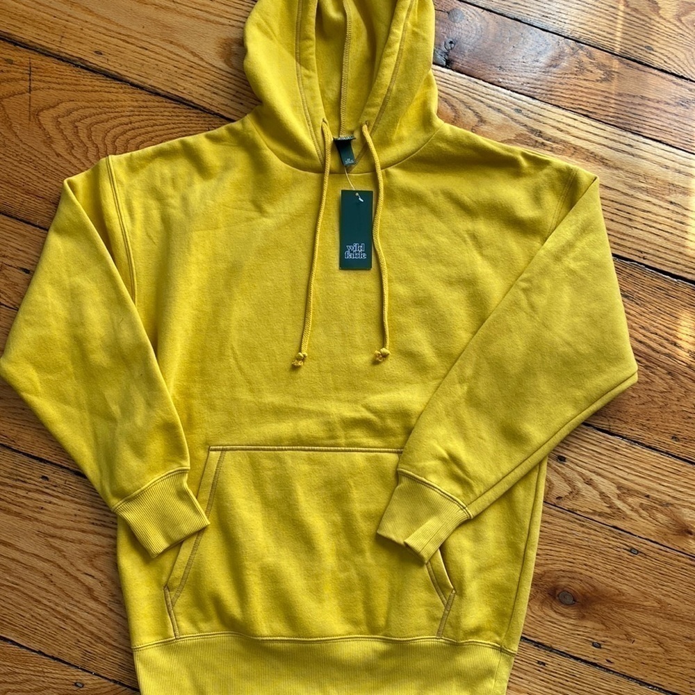 WILD Fable Mustard Yellow Size XS Pocket oversized hoodie nwt